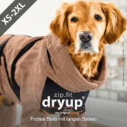 TROCKENBODY coffee- Hundebademantel mit langen Beinen