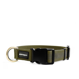 Mystique® Gummiertes Halsband 25mm 40 - 50 cm Khaki Messing