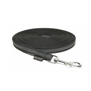 Mystique® Gummierte Schleppleine  12 mm Schwarz 15 m Mit Handschlaufe