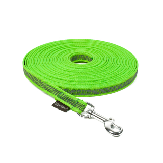 Mystique® Gummierte Schleppleine  20 mm Neongrün 7,5 m Mit Handschlaufe