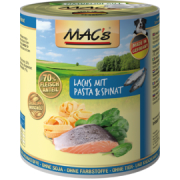 MACs Dog  Lachs mit Pasta + Spinat
